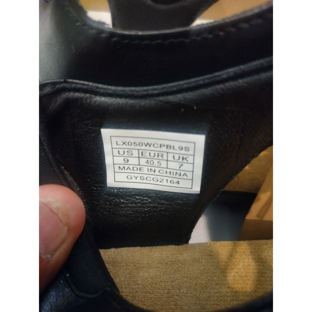 Zurin Collection Black Thong Sandals Womens Size 9 Adjustable Ankle Strap LX050W - Picture 5 of 7
